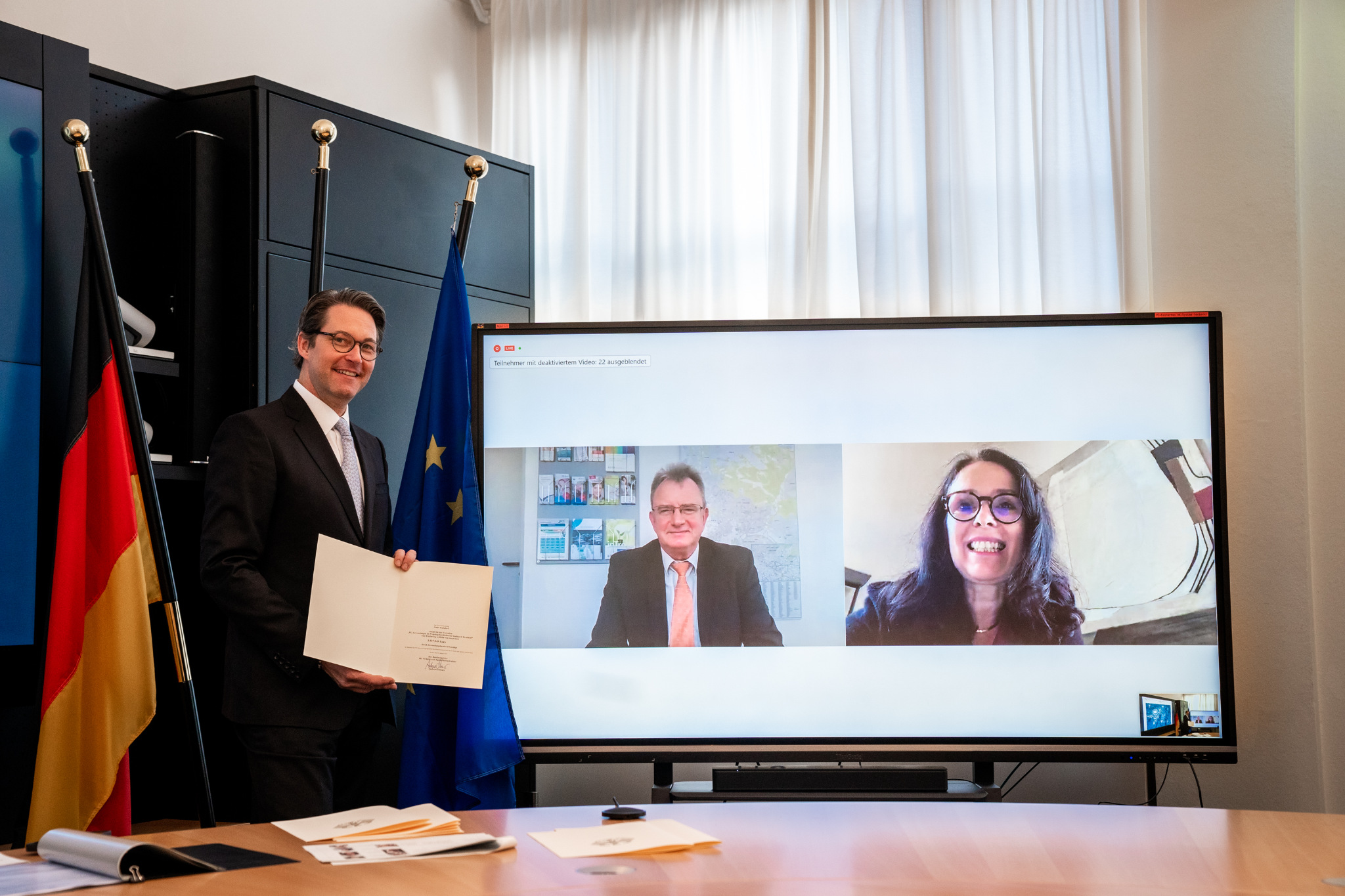 Virtuelle Preisübergabe durch Bundesverkehrsminister Andreas Scheuer.